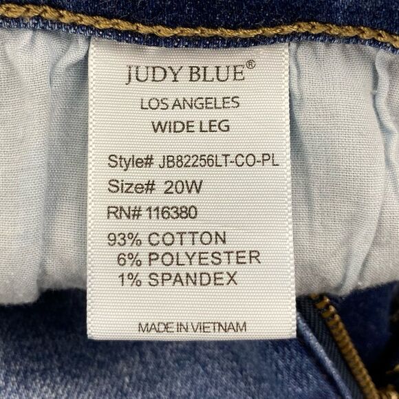 Judy Blue Women's Light Wash Distressed Wide Legs Crop Jeans  | Size:  20W - Picture 14 of 15